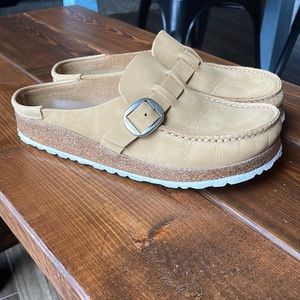Birkenstock Buckley Nubuck Leather Latte Cream Clogs 40 w 9 / m 7 narrow